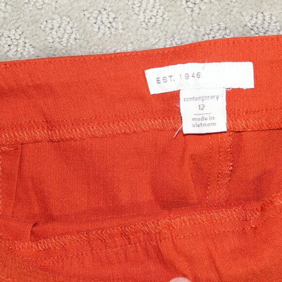 NWOT C est 1946 Contemporary Women's 12 Burnt Orange High Rise Textured Pants - Picture 4 of 7
